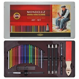 Koh-i Noor Mondeluz Aquarell Art Set Sulandırılabilir Resim Kalemi Seti 32 Parça Metal Kutu - Koh-i Noor
