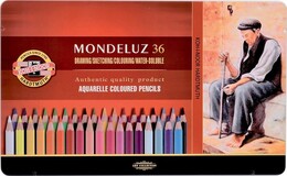 Koh-i Noor Mondeluz Aquarell Boya Kalemi Seti 36 Renk Metal Kutu - Koh-i Noor