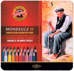 Koh-i Noor Mondeluz Aquarell Boya Kalemi Seti 48 Renk Metal Kutu - Koh-i Noor