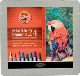 Koh-i Noor Progresso Aquarell Ağaçsız Sulandırılabilir Boya Kalemi Seti 24 Renk - Koh-i Noor