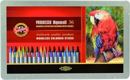 Koh-i Noor Progresso Aquarell Ağaçsız Sulandırılabilir Boya Kalemi Seti 36 Renk - Koh-i Noor