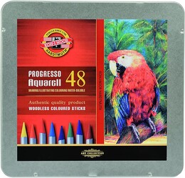 Koh-i Noor Progresso Aquarell Ağaçsız Sulandırılabilir Boya Kalemi Seti 48 Renk - Koh-i Noor