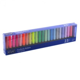 Kraf Fosforlu Kalem Seti 23 Renk Desk Set Masaüstü Stand - Kraf