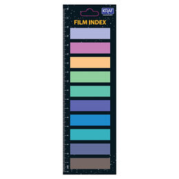 Kraf Index Film (PP) Yapışkanlı Not Kağıdı 13x44 mm. 10 Renk x 20 yaprak - 1