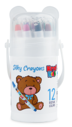 Kraf Kids Silky Crayon Çevirmeli Mum Pastel Boya 12 Renk - Kraf