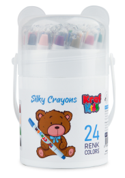 Kraf Kids Silky Crayon Çevirmeli Mum Pastel Boya 24 Renk - 1