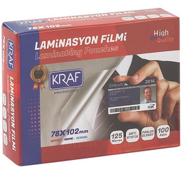 Kraf Laminasyon Filmi 78x102 mm 125 Micron 100'lü - Kraf