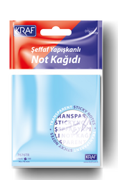 Kraf Şeffaf Post-it Yapışkanlı Not Kağıdı 76x76 mm. 5 Renk 100 yaprak - Kraf
