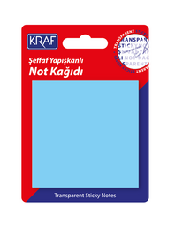 Kraf Şeffaf Post-it Yapışkanlı Not Kağıdı 76x76 mm. 50 yaprak ŞEFFAF MAVİ - 1