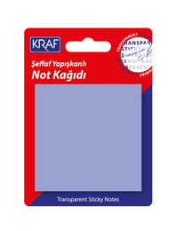 Kraf Şeffaf Post-it Yapışkanlı Not Kağıdı 76x76 mm. 50 yaprak ŞEFFAF MOR - 1