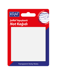 Kraf Şeffaf Post-it Yapışkanlı Not Kağıdı 76x76 mm. 50 yaprak ŞEFFAF - Kraf