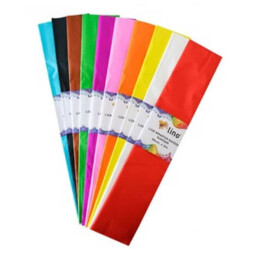 Lino Lüx Krapon Kağıdı 50x200 Cm.Karışık 10 Renk (PA-014) - Lino