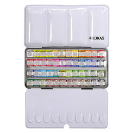 Lukas Aquarell 1862 Profesyonel Tablet Sulu Boya Seti 48 Renk 1/2 Tablet Metal Kutu - 1