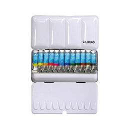 Lukas Artist Tüp Sulu Boya Seti 12 Renk x 10 ml. Metal Kutu - 1