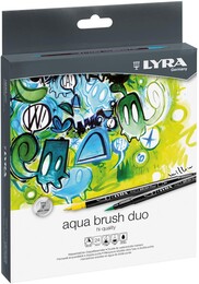 Lyra Aqua Brush Duo Çift Taraflı Fırça Uçlu Çizim Kalemi Seti 24 Renk - Lyra