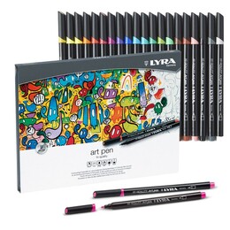 Lyra Hi-Quality Art Pen Çizim Kalemi Seti 20 Renk Metal Kutu - Lyra