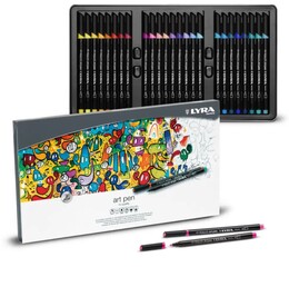 Lyra Hi-Quality Art Pen Çizim Kalemi Seti 30 Renk Metal Kutu - Lyra