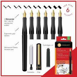 Manuscript Deluxe Kaligrafi Kalemi Seti 6'lı Karton Kutu - 2