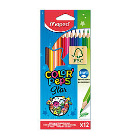 Maped Color'Peps Star Kuru Boya İnce 12'li (183212FC) - 1