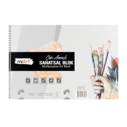 Miart Sanatsal Blok Defter 180 Gr 35X50 20+5 Yaprak Fon Karton (MSB1803550) - Miart