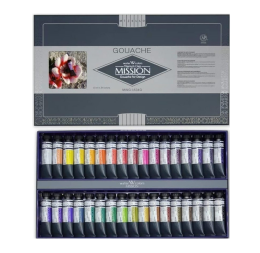 Mijello Mission Titanium Class Pigment Tüp Guaj Boya Seti 15 ml. x 34 Renk - Mission