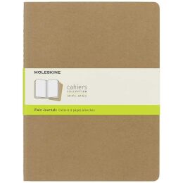 Moleskine Chaier 3'lü Günlük Defter Çizgisiz XL Boy 19x25 cm. 120 Sayfa Kraft - 1