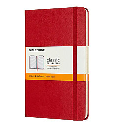 Moleskine Sert Kapak Çizgili Defter Cep Boy 9x14 cm. 192 Sayfa Kızıl Kırmızı - 1