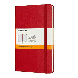 Moleskine Sert Kapak Çizgili Defter Cep Boy 9x14 cm. 192 Sayfa Kızıl Kırmızı - 1