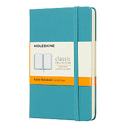 Moleskine Sert Kapak Çizgili Defter Cep Boy 9x14 cm. 192 Sayfa Mercan Mavi - Moleskine