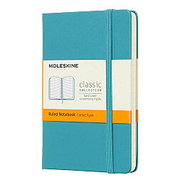 Moleskine Sert Kapak Çizgili Defter Cep Boy 9x14 cm. 192 Sayfa Mercan Mavi - 1