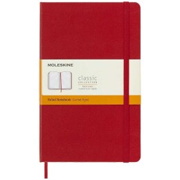 Moleskine Sert Kapak Çizgili Defter L Boy 13x21 cm. 240 Sayfa Kızıl Kırmızı - 1