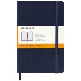 Moleskine Sert Kapak Çizgili Defter M Boy 11.5x18 cm. 208 Sayfa Safir Mavi - 1
