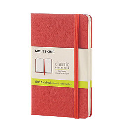 Moleskine Sert Kapak Çizgisiz Defter Cep Boy 9x14 cm. 192 Sayfa Kızıl Kırmızı - Moleskine