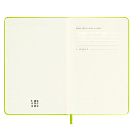 Moleskine Sert Kapak Çizgisiz Defter Cep Boy 9x14 cm. 192 Sayfa Limon Yeşili - 4
