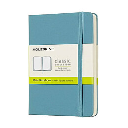 Moleskine Sert Kapak Çizgisiz Defter Cep Boy 9x14 cm. 192 Sayfa Mercan Mavi - Moleskine