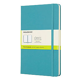 Moleskine Sert Kapak Çizgisiz Defter L Boy 13x21 cm. 240 Sayfa Mercan Mavi - 1