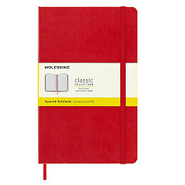 Moleskine Sert Kapak Kareli Defter L Boy 13x21 cm. 240 Sayfa Kızıl Kırmızı - Moleskine