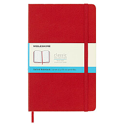 Moleskine Sert Kapak Noktalı Defter L Boy 13x21 cm. 192 Sayfa Kızıl Kırmızı - Moleskine