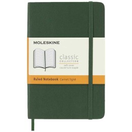 Moleskine Yumuşak Kapak Çizgili Defter Cep Boy 9x14 cm. 192 Sayfa Mersin Yeşili - 1