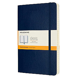 Moleskine Yumuşak Kapak Çizgili Defter L Boy 13x21 cm. 400 Sayfa Safir Mavi - Moleskine