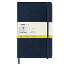 Moleskine Yumuşak Kapak Kareli Defter L Boy 13x21 cm. 192 Sayfa Safir Mavi - Moleskine
