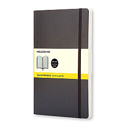 Moleskine Yumuşak Kapak Kareli Defter L Boy 13x21 cm. 192 Sayfa Siyah - Moleskine