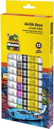 Nova Color Akrilik Boya Seti 12 Renk x 12 ml. Tüp - Nova Color