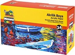 Nova Color Akrilik Boya Seti 24 Renk x 17 ml. Şişe - Nova Color