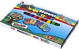 Nova Color Jumbo Üçgen Crayon Mum Boya 12 Renk - Nova Color