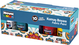 Nova Color Kumaş Boyası Seti 10 Renk x 30 ml. - Nova Color