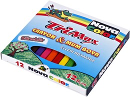 Nova Color TriMax Üçgen Crayon Mum Boya 12 Renk - Nova Color