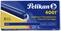 Pelikan 4001 Uzun Dolma Kalem Kartuşu 5'li Kutu MAVİ - Pelikan
