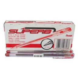 Pentel BK77 Yağ Bazlı Roller Tükenmez Kalem KIRMIZI 12'li Kutu - Pentel