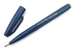 Pentel Fude Touch Brush Sign Pen Fırça Uçlu Kalem BLUE-BLACK - Pentel